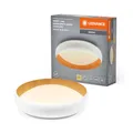 Produktbild: LEDVANCE ORBIS Livia LED-Deckenleuchte mit Metallring, weiß/Holzdekor, 24W, 1200lm, 3000K, 430mm, 830 freundliches Warmweiß, durch Klicken in 3-Stufen dimmbar, IP20, Schrauben/Dübel inklusive