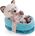 Produktbild: NICI Kuscheltier Katze im Körbchen 12 cm – Sleeping Pets Plüschtier Siam-Katze für Mädchen, Jungen & Babys – Stofftier Katze zum Kuscheln, Spielen & Schlafen – Gemütliches Schmusetier