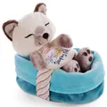 Produktbild: NICI Sleeping Pets Kätzchen Siamkatze 47893 - Kuscheltier Katze im Körbchen 12cm
