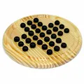 Produktbild: Solitär Brettspiel aus Holz mit Glaskugeln Ø 22cm Solitaire Glas Kugeln Murmeln