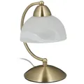 Produktbild: relaxdays Tischleuchte Tischlampe Touch Weißglas, Messing goldfarben