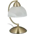 Produktbild: Tischlampe Touch, Retro Design, E14-fassung, Dimmbare Nachttischlampe, Glas & Eisen, Hbt 25 X 15 X 19 Cm, Gold - Relaxdays