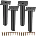 Produktbild: Fulushouxi 4 Stück Möbelbeine, 7,1 Zoll/18 cm verstellbare Möbelfüße, Metall Schrankfüße, Sofa Ersatz Stützfüße Beine für Möbel/Sofa/Tisch/Stuhl/Schreibtisch/Küche/Schrank/Schränke Beine Füße (18CM)