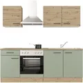 Produktbild: Flex-Well Exclusiv Küche 1601-036 Cara 210 cm Schilfgrün matt - Artisan Eiche