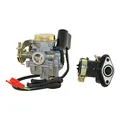 Produktbild: Vergaser mit E-Choke und Ansaugstutzen komplett für 50ccm Roller 4T AC wie z.B. Garelli Flexi Tiesse Four