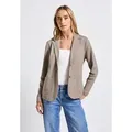 Produktbild: Kurzblazer STREET ONE, Damen, Gr. 34, grün (sandstone mocha meliert), Web, Obermaterial: 93% Baumwolle, 7% Elasthan; Futter: 100% Elasthan, unifarben, normal normal, V-Ausschnitt, abgesteppt, Blazer Kurzblazer, aus Baumwolle mit Stretchanteil