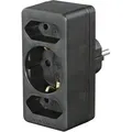 Produktbild: HAMA Adapterstecker, 1x Euro, 2x Schuko, 3-fach, schwarz