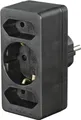 Produktbild: Hama Steckdosenadapter 3-fach, 1x Schutzkontakt, 2x Euro, Schwarz (00223216)