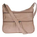 Produktbild: Christian Wippermann Damen Tasche Schultertasche Umhängetasche Crossover Bag Leder Optik Handtasche Taupe