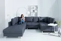 Produktbild: riess-ambiente Wohnlandschaft KENT 305cm anthrazit, Einzelartikel 1 Teile, Wohnzimmer · XXL · U-Form · Federkern · Stoff · Hocker & Kissen