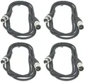 Produktbild: Paccs 4 Stück 3 m Mikrofonkabel Schwarz XLR Stecker male auf XLR Buchse female - Symmetrisch Audio Kabel DMX OFC-Kupfer