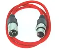 Produktbild: 1 m PACCS Mikrofonkabel PROFI Rot 3 pol XLR DMX Patch Kabel Neutrik kompatibel