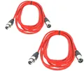 Produktbild: 2 x 5 m PACCS Mikrofonkabel Rot 3 pol XLR Neutrik kompatibel DMX Patch Kabel OFC