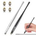 Produktbild: AULEEP Eingabestift Stylus Touchstift for Touch Screen 2 Pack with 4 Nanofiber Tips Stylus für Handy, Tablets, iPads, Kindles