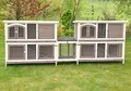 Produktbild: nanook Balu Hasenstall-System Set 2 doppelstöckige Kaninchenställe mit Verbindung Hasenstall Kaninchenstall XXL Meerschweinchen wetterfest draußen 280x 50x 104cm