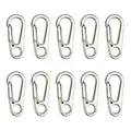 Produktbild: Temlum 3,3 cm Mini Karabiner Set, Aluminium Karabinerhaken, Karabiner Klein Schlüsselanhänger Haken für Camping, Reisen, Wandern (Silber 10 stück)