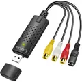 Produktbild: LogiLink USB 2.0 A/V-Grabber – USB-A zu 3× Cinch + miniDIN5, schwarz