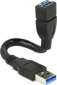 Produktbild: DeLOCK ShapeCable - USB-Verlängerungskabel - 9-polig USB Typ A (M) - 9-polig USB Typ A (W) - 15cm (USB3.0) - Schwarz (83713)