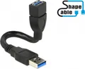 Produktbild: DELOCK USB3.0 Verl. A -> A St/Bu 0.15m schwarz ShapeC