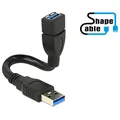 Produktbild: Delock 83713 Shapecable A Stecker-auf-Buchse USB 3.0-Kabel 15 cm