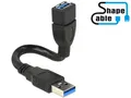 Produktbild: DELOCK 83713 - USB 5 Gb/s Kabel, A Stecker auf A Buchse, Shape, 0,15 m