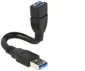 Produktbild: Delock USB-Kabel USB 3.0 USB-A Stecker, USB-A Buchse 0.15m Schwarz 83713