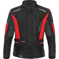 Produktbild: Germot Aron wasserdichte Kinder Motorrad Textiljacke, schwarz-rot, Größe 3XL 58 60
