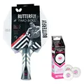 Produktbild: Butterfly® Timo Boll Vision 3000 Tischtennisschläger | Tischtennis Racket Bat TT Profi Wettkampfschläger für technisch fortgeschrittene Spieler | ITTF zertifizierter Wakaba Belag | Griffform konkav