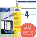 Produktbild: AVERY Zweckform Ordnerrücken-Etiketten, 59 x 192 mm, weiß 1 bis 20 Stk SPARE 19%
