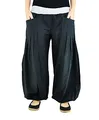 Produktbild: virblatt - Pumphose Damen | 100% Baumwolle | Haremshose Damen Yogahose Pumphose Sommerhose leicht Hippie Hose - Yogazeit M-XL schwarz