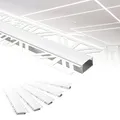Produktbild: HEXIM LED Trockenbauprofil Alu Unterputzprofil LED Profil (10 Meter / 5 Profile) inkl. Abdeckung opal Trockenbauleiste Einbauprofil Schiene Decke Wand (ALED-2, Leuchtbreite 20mm)