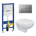 Produktbild: Wand-WC als Set mit WC-Sitz, Geberit Duofix-Basic, Delta 50 Platte in mattchrom