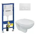 Produktbild: Tiefspül Wand WC 54 cm Set mit WC-Sitz softclose, GEBERIT UP 100, Delta 50 weiß