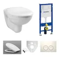 Produktbild: Geberit Duofix Vorwandelement Wand Tiefspül WC DELTA25+WC-Sitz, Set 458103001