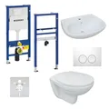 Produktbild: Komplettset aus Toilette mit WC-Sitz, Trockenbau-Element, Waschtisch und Platte