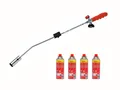 Produktbild: ROTHENBERGER Industrial Unkrautvernichter, inkl 4 Butangaskartuschen, Gasbrenner mit Piezozündung, Abflammgerät, Brenner Flamme regulierbar, Grillanzünder