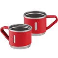 Produktbild: GRÄWE Becher für Kaffee, Tasse für Tee, 150 ml, 2er Set, Trinkbecher für Espresso, Thermosbecher, Isolierbecher, rot, matt, 150 ml, Edelstahl, unzerbrechlich, spülmaschinengeeignet