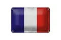 Produktbild: Femer GmbH Metallschild Flagge Frankreich 18x12cm Flag France Vintage, (1 St), gewölbte Oberfläche, abgerundete Ecken, umgeschlagene Kanten