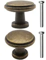 Produktbild: FUXXER 2x Antike Möbel-Griffe Schubladen-Knöpfe Landhaus Vintage Design Bronz...