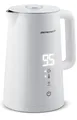Produktbild: Berdsen Wasserkocher Edelstahl 1,7 L Fassungsvermögen Temperaturwahl Temperatureinstellung Warmhaltefunktion Touchpanel 2200 Watt Doppelwand Pirouettenbasis Wasser Kocher Leise Weiß