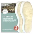 Produktbild: 2 Paar Lammwolle Einlegesohlen warm natürliche Wärmesohlen. Mit warm übersteh...