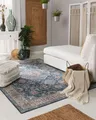 Produktbild: benuta Pop Teppich Laury - Blau 120x170 cm - Kunstfaser - Rechteckig & im Style: Vintage - Pflegeleicht für Wohnzimmer Schlafzimmer
