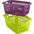 Produktbild: Großer Wäschekorb mit Seitlichen Eingriffen und Belüftung – 60L Kapazität - Grau/Grün/Blau/Violett