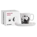 Produktbild: RITZENHOFF 3721001 Espresso-Tasse 95 ml - Serie Genussklasse Nr. 1 - Set mit Untertasse, aus Porzellan - Designerstück Schwarz, Weiß