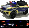 Produktbild: Deutsche POLIZEI Kinderauto Polizeiauto mit Funkgerät Sirene und Martinshorn Bluetooth Kinderfahrzeug Kinder Elektroauto Gefedert Hilfsrollen
