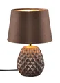 Produktbild: Reality Leuchten Tischleuchte Ariana R51531026, Sockel Keramik Braun, Schirm Samt Braun/Goldfarbig, exkl. 1x E14