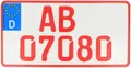 Produktbild: 1 Kennzeichen ROT|240 x 130 mm||Anhänger||Leichtkraftrad 07,06 Händler, Oldtimer