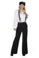 Produktbild: WILBERS & WILBERS 320375-20er Jahre Kostüm Damen, 2-teilig mit Nadelstreifen Hose und Mütze, Gatsby Outfit für Karneval, Mottoparty