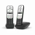 Produktbild: Gigaset A690 Duo schwarz, ECO-DECT, analog, 100 Telefonbucheinträge, BRANDNEU