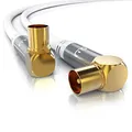 Produktbild: CSL - 10m Antennenkabel 8k 4k HDTV 135dB 75 Ohm 90Grad gewinkelt - Premium Antennenkabel - FullHD 4k UHD - Stecker 90Grad zu Kupplung 90Grad - DVB-T DVB-T2 DVB-C DVB-S DVB-S2 DAB DAB